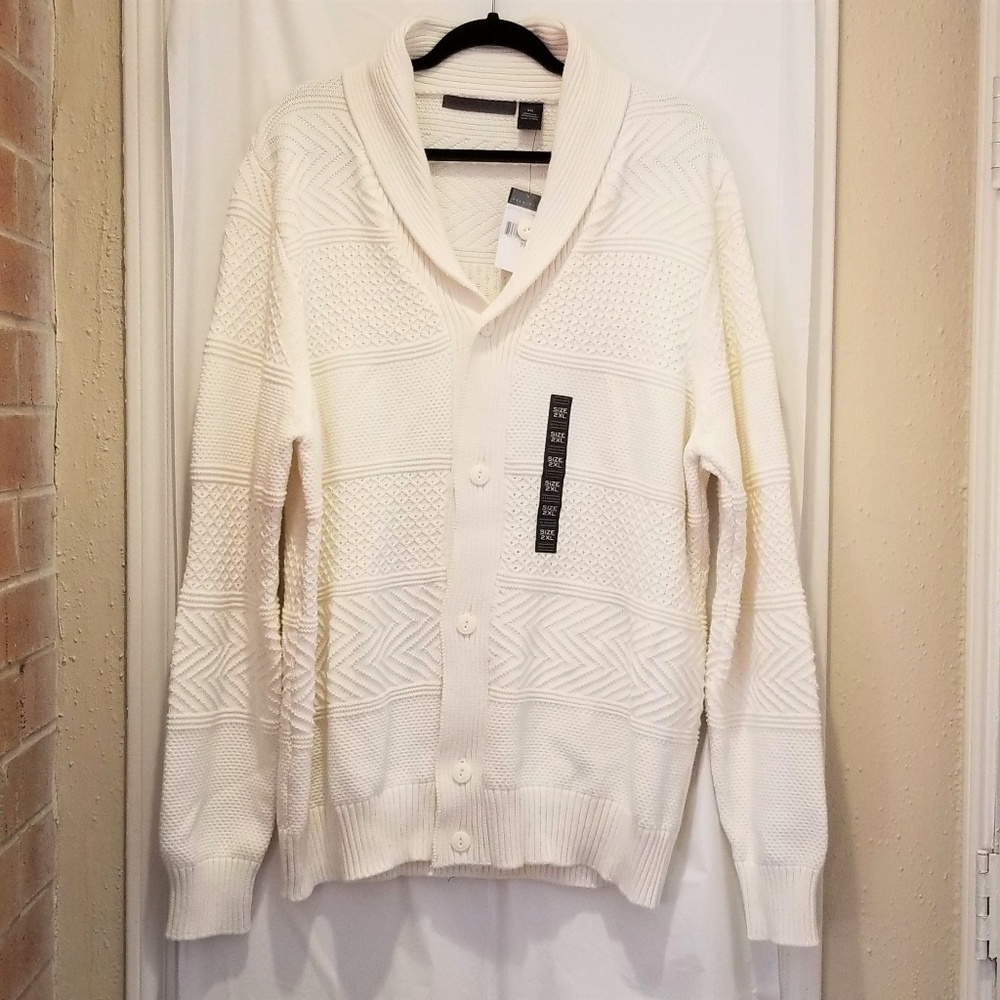 Sean John Men's Solid Shawl Collar Sweater